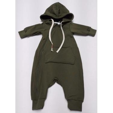 Imagem de Macacão Bebê Menino Luxo Inverno Térmico Lessa Kids B9240, Verde milit