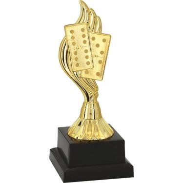 Imagem de Troféu de Dominó 600023 para Torneios e Homenagens 20cm Dourado Vitória