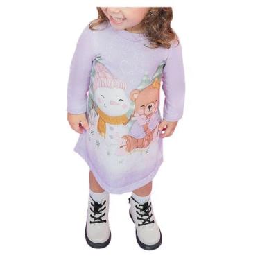 Imagem de Vestido Bebê Feminino Kukiê Ursinha ML Lilás - 70456, G, Lilás