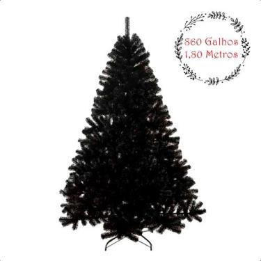 Imagem de Arvore de Natal Preta 1,80m Halloween Dark 860 Galhos Luxo - Klizz, AR
