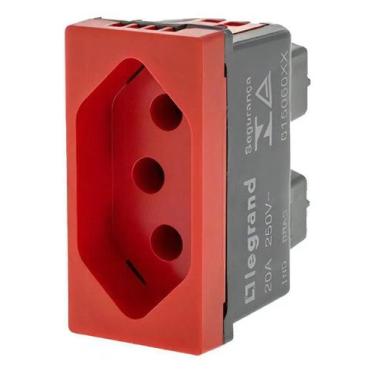 Imagem de Módulo Tomada 2p+t 20a Vermelha Legrand Pial Plus+ Vermelho