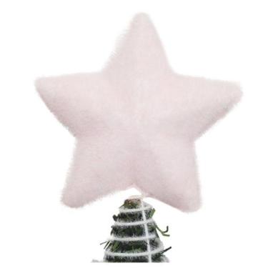 Imagem de Ponteira De Árvore Natal Estrela Rosa 12cm - Genérico