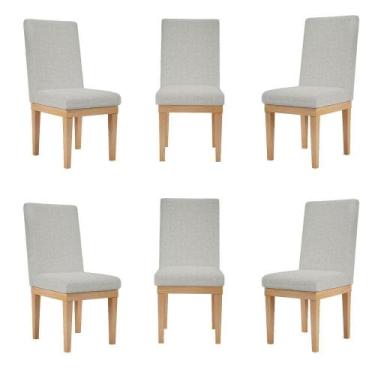 Imagem de Kit 6 Cadeiras Estofadas Reforçada Para Mesa De Jantar Cinza - BALAQUI