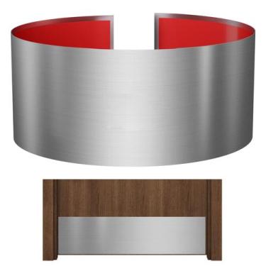 Imagem de Placa de proteção para porta Sanbege 20 x 76 cm em aço inoxidável
