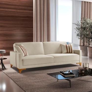 Imagem de Sofa Cama para Sala de Estar 209cm X 84cm Luizi Bege - Luxury Estofado