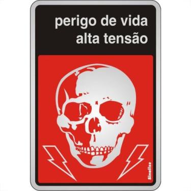 Imagem de Placa Sinalizacao Aluminio 16X23 ''Perigo De Vida'' 150Ae - SINALIZE