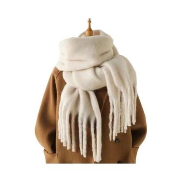 Imagem de Cachecol De Inverno Em Cashmere Para Homens E Mulheres, Quente, Sólido