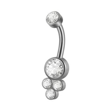 Imagem de Piercing De Umbigo Em Titânio Com Zircônia 16G, Joia Corporal Com Zirc