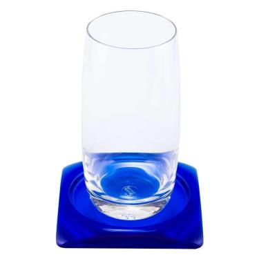 Imagem de Porta Copos Azul em Resina 6 Unidades Decorativo para Mesa Sala de Jantar Azul Pontto Lavabo