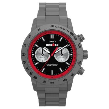 Imagem de Relógio Cronógrafo Ironman Challenger de Aço Inox com Pulsômetro Cinza Iconnect By Timex 45MM