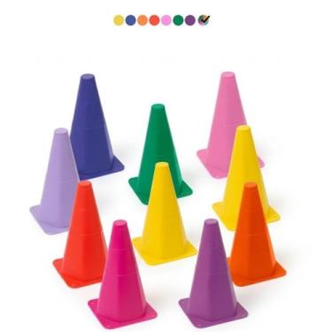 Imagem de Kit Treino Funcional Agilidade 10 Peças  5 Cones + 5 Chapéus Chineses 