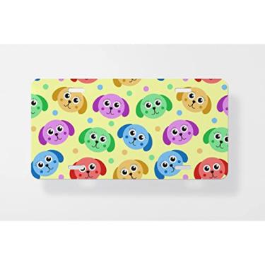 Imagem de Linda estampa sem costura para cachorro textura repetitiva infantil fundo sem fim ilustração vetorial capa para placa de licença - nova capa para placa de carro - capa para placa de carro - capa para moldura da placa de carro 15 x 30 cm