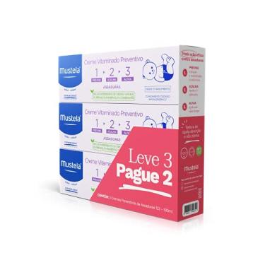 Imagem de Mustela Kit Leve 3 Pague 2 Creme Preventivo De Assaduras Vitaminado 1>2>3 - Pacote Com 3X Produto 100Ml Cada - Pomada Antiassaduras Para Bebês Com Tripla Ação E 98% De Ingredientes