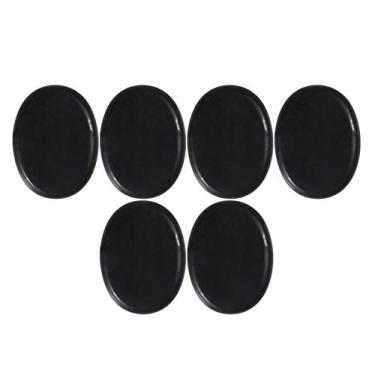 Imagem de F Fityle 6 peças de pedras quentes, conjunto grande de pedras de massagem quente para spa profissional ou doméstico, relaxante, fácil de dor – 4 x 3 cm
