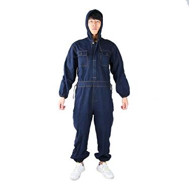 Imagem de Roupas de seguro de mão de obra espessas, roupas de seguro de trabalho, jeans reforçado estiloso exclusivo limpador de agricultor para soldador reparador (170)
