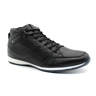 Imagem de Tenis Sapatenis em Couro Casual Cano Medio Netony 1008 Cor:Preto;Tamanho:40;Gênero:Masculino