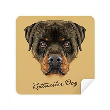 Imagem de Black Ferocious Rottweiler óculos de animais de estimação pano pano pano pano pano limpador de tela tecido de camurça pacote com 2