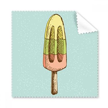 Imagem de Pano de limpeza de sorvete amarelo verde vermelho picolé 5 peças