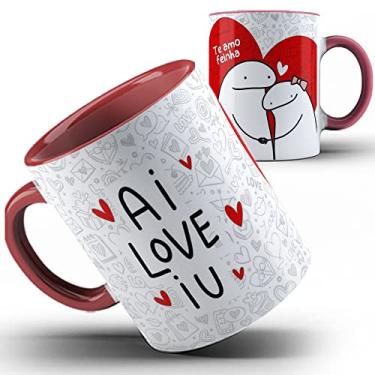 Imagem de Caneca vermelha Flork Namorados Te amo feinha