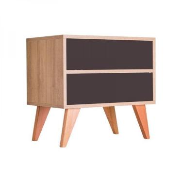 Imagem de Mesa De Cabeceira Retrô Bréscia Carvalho E Grafite