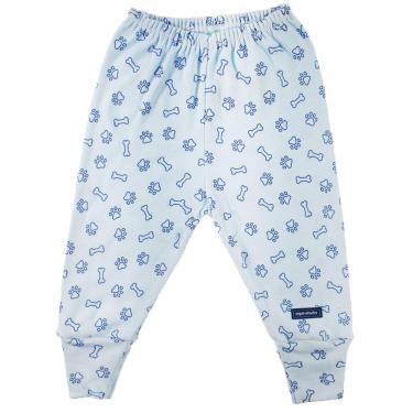 Imagem de Calça bebê azul estampado patinhas e ossinhos