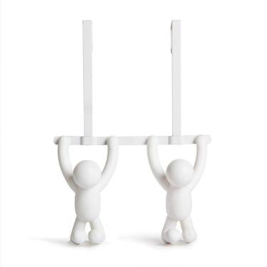 Imagem de Cabideiro de Parede ou Porta Buddy Plástico 2 Ganchos Branco Umbra