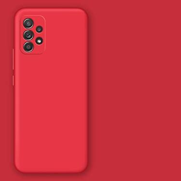Imagem de Capa de telefone de silicone líquido protetor de câmera de atualização para samsung galaxy a52 a72 a32 4g 5g a53 original capa traseira, jk vermelho, a72
