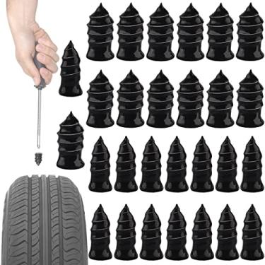 Imagem de aosdanting Prego de borracha para reparo de pneus, 30 peças de kits de reparo de pneus a vácuo, pregos de borracha em espiral, para ferramentas de reparo rápido de pneus de carro