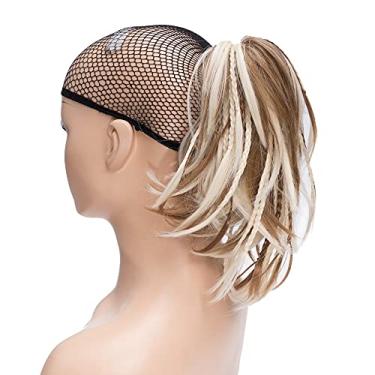 Imagem de IMISSU Presilha de rabo de cavalo trançada artesanal em extensões de cabelo rabo de cavalo (Cobre Misto Loiro)