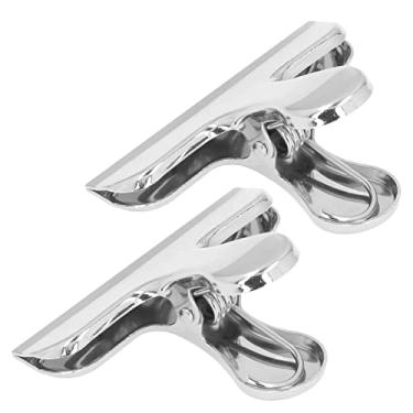 Imagem de 2 clipes buldogue, clipes de fichário duráveis de mola forte de ferro para estudantes, colegas, clipe de papel de fichário brilhante para escritório em casa (pasta prata)