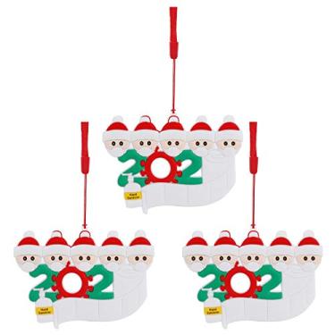 Imagem de 3 PCS Bênção de Natal DIY, Bênção de Nome DIY Personalizado Boneco de Neve Árvore de Natal Pendurado Enfeite de Natal (5 Pessoas)