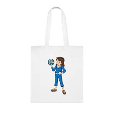Imagem de Sacola esportiva para meninas, presente para meninas esportivas, bolsa de ombro esportiva para meninas, bolsas reutilizáveis para meninas esportivas, ideia de de Natal, presente para ela, presente para ele, bolsa feminina, Branco