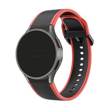 Imagem de Pulseira Bicolor LTIMPORTS, compativel com Galaxy Watch 6 - Galaxy Watch6 Classic - Galaxy Watch 5 - Galaxy Watch5 Pro - Galaxy Watch 4 - Galaxy Watch4 Classic (Preto-Vermelho)