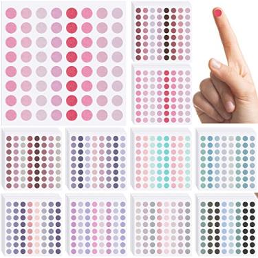 Imagem de 3200 peças de adesivos de pontos coloridos de 0,6 cm, etiquetas redondas de codificação, adesivos de pontos de código de cor removíveis para garrafas, documentos, 50 folhas, 80 cores