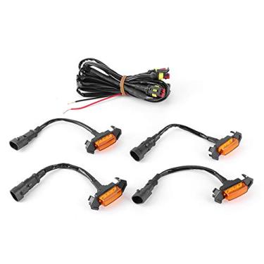 Imagem de Carro de luz de churrasqueira, 4 peças 12 V para grade de LED para carro acessório de alto brilho adequado para 2016?2020 (lente amarela luz amarela)