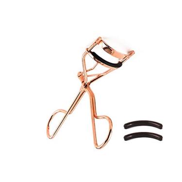 Imagem de EMILYSTORES Professional Makeup Tool For Eyelashes With 2 Replacement Silicone Refill Pads Pinch Pain FREE Metal Eyelash Curler 1PC, Golden Colour
