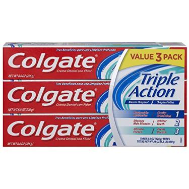 Imagem de Colgate Pasta de dente Triple Action, menta - 227 g (pacote com 3)