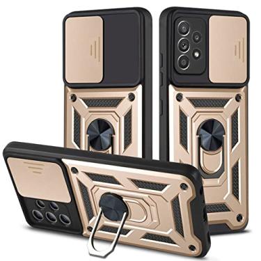 Imagem de Estojo de lente de câmera deslizante para Samsung Galaxy A53 A33 A02 A12 A52 A10S A13 A73 Nota 20 M02 M22 M52 A03 A20S A04S Capa de blindagem de pára-choques, ouro, para Samsung A23
