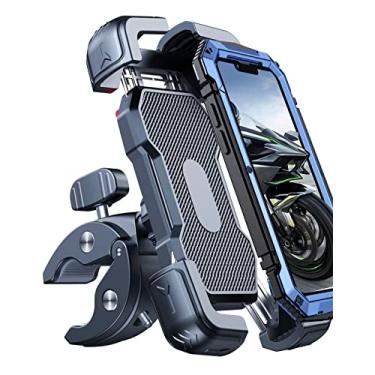 Imagem de Bovemanx Suporte de telefone para motocicleta, [150 mph antioscilação contra vento][18,25 cm grande compatível com telefone] Suporte de telefone de bicicleta para bicicleta, [5s ] Suporte de telefone para guidão, compatível com iPhone, todos os telefones celulares