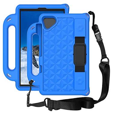 Imagem de Capa do caso da tabuleta. Tablet Case para Lenovo Tab M8 TB-8505 (8,0"), CRIANÇAS INFORMAÇÕES IMPORTANTES À Prova de Choque Eva. Suporte de cabo de proteção e alça de ombro (Color : Blue)