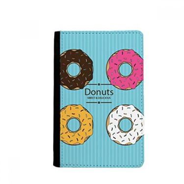 Imagem de Porta-passaporte de quatro cores rosquinha sobremesa doce comida notecase burse capa carteira porta-cartão, Multicolor