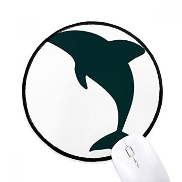 Imagem de DIYthinker Tapete de rato Blue Ocean Docile fofo golfinho desktop escritório tapete redondo para computador