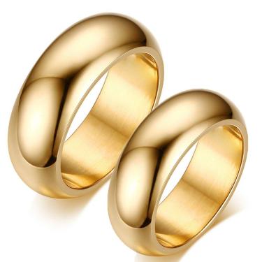 Imagem de  Par Alianças Anéis Clássicas 7mm Banhado A Ouro 18k