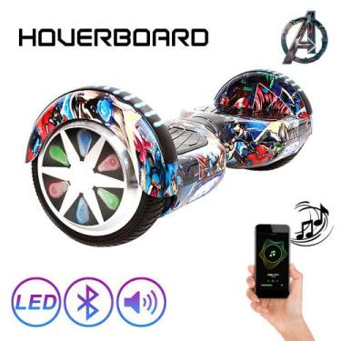 Imagem de Skate Eletrico 6,5" Vingadores Hoverboard Com Led E Bolsa - Hoverboard