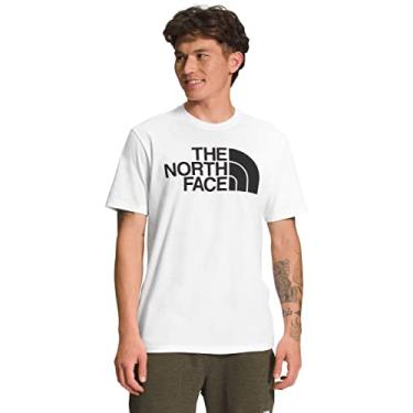 Imagem de THE NORTH FACE Camiseta masculina meia c pula manga curta, TNF branca/TNF preta, grande