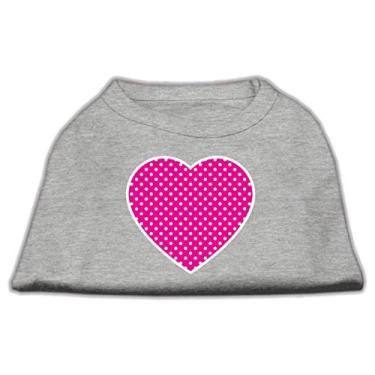 Imagem de Mirage Pet Products Camiseta com estampa de coração de pontos suíços rosa, XGG, cinza