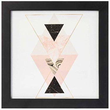 Imagem de Arte Maníacos Quadro Decorativo Tela Canvas Geométrico Triângulos Ampulheta - 65x46cm (Moldura caixa laca preta)