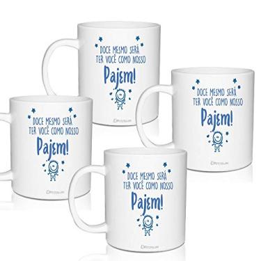 Imagem de Kit 4 Canecas com Laço Lembrancinha Personalizada para Pajem