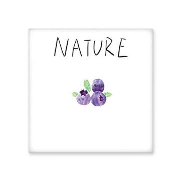 Imagem de Azulejo de cerâmica brilhante com pintura de ilha de planta de mirtilo esmaltado