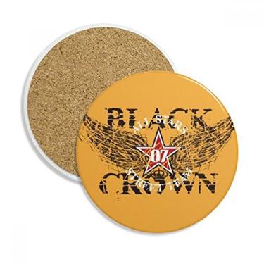Imagem de Graffiti Street Star Wings Caneca porta-copos com estampa de coroa e proteção de mesa Pedra absorvente